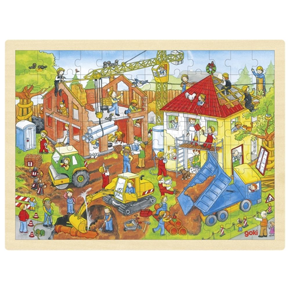 Puzzle Goki, plac budowy. 96 części. 3+