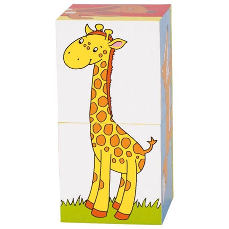 Puzzle w kształcie kostki Goki, zwierzęta. 2 części. 10x5x5cm.