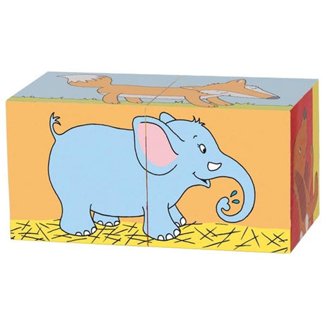 Puzzle w kształcie kostki Goki, zwierzęta. 2 części. 10x5x5cm.