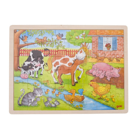 Puzzle Goki: życie na farmie 40x30x0,8cm, 48 elementów, drewno, 3+