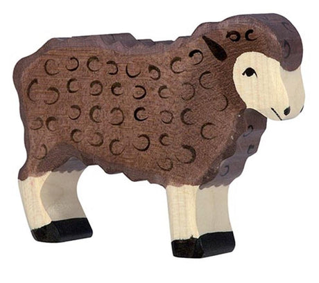 Owca Holztiger, stojąca, czarna. 10 cm.