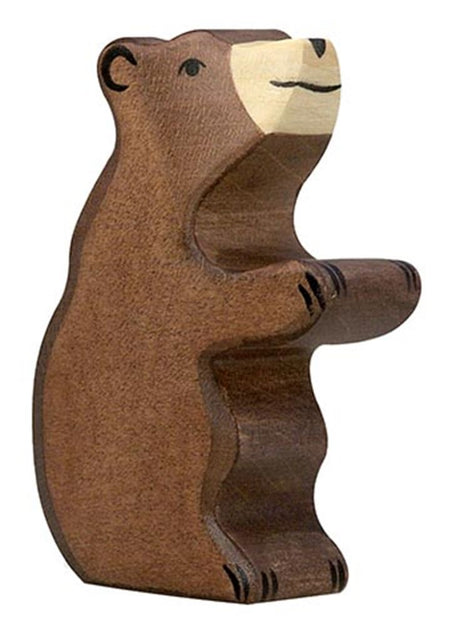 Puszcza Holztiger: niedźwiedź brunatny mały, siedzący 7x2x9cm, drewno
