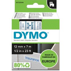 Taśmy dymo d1 poliester 12mmx7m niebiesko-biały połysk