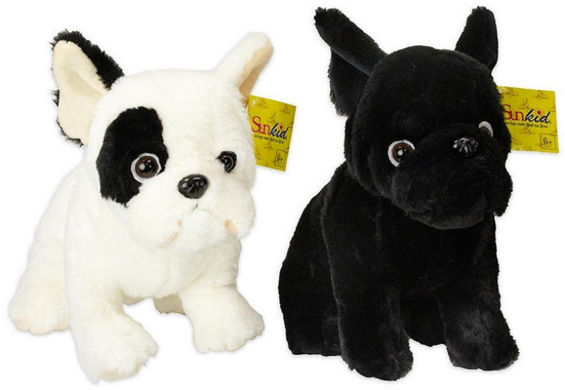 Pluche bull dog 30cm assorti