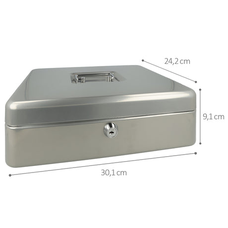 Kasetka Westcott - 301x242x91mm - srebrnoszara - plastikowa wkładka z 5 przegródkami - ac-e51002-zi