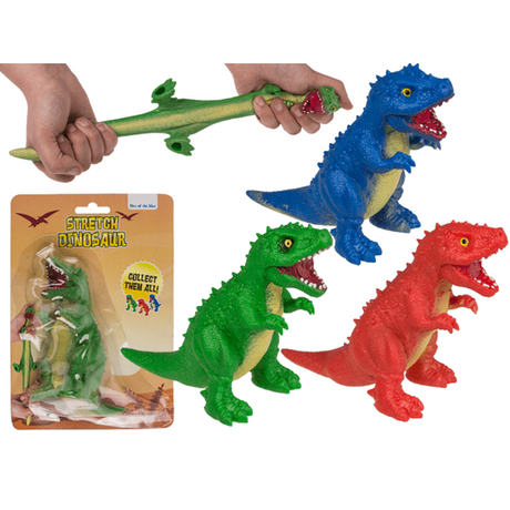 Strech dino, 13 cm, 3 rodzaje. 12 sztuk.