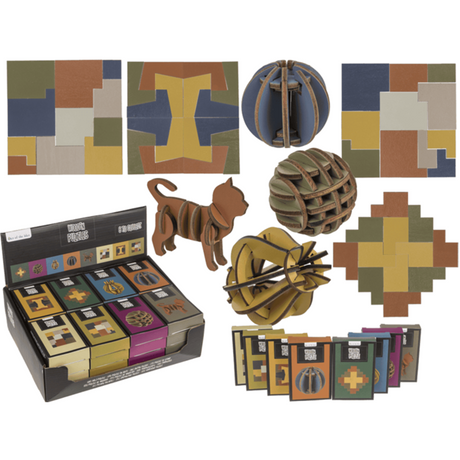 Drewniane puzzle Dsp, 8 sztuk w pudełku.