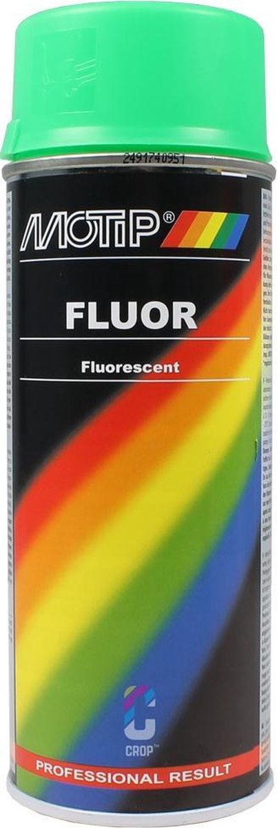 Farba fluorowa Motip w sprayu w kolorze zielonym, pojemność 400ml