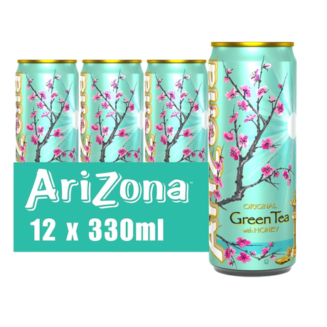 Oryginalna zielona herbata Arizona z puszką miodu (12x 33cl)