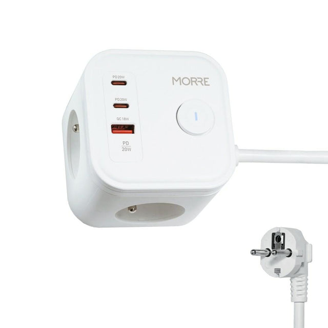 Morre power cube 3g, 2xusb, usb-c 1,5m