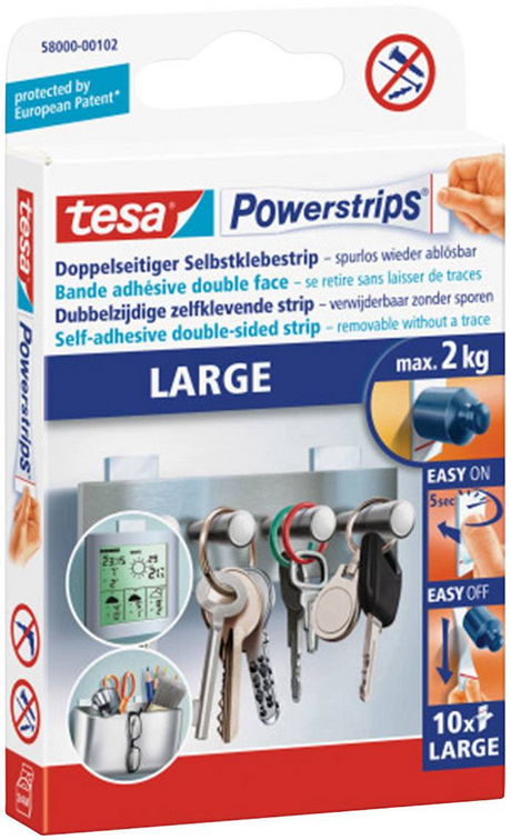 Listwy zasilające Tesa o nośności do 1,5 kg