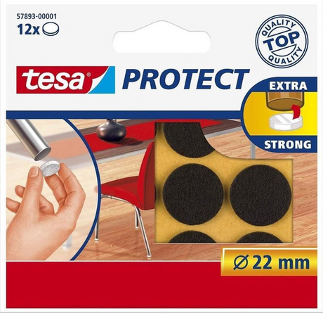 Filc ochronny Tesa brązowy ã˜ 22mm 12 sztuk