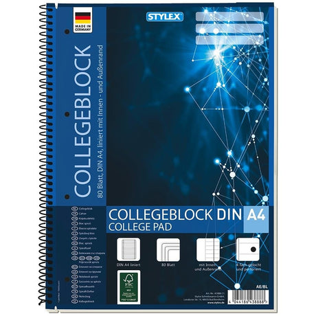 Blok wykładowy Stylex A4 z liniami, 80 kartek