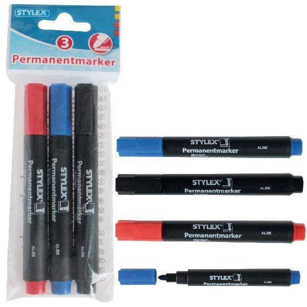 Markery permanentne Stylex 3 sztuki
