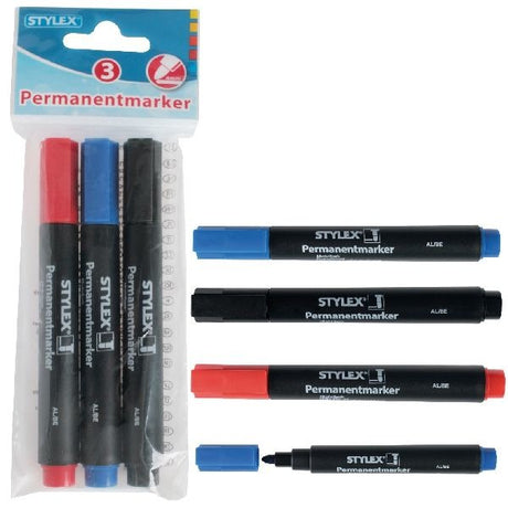 Markery permanentne Stylex 3 sztuki