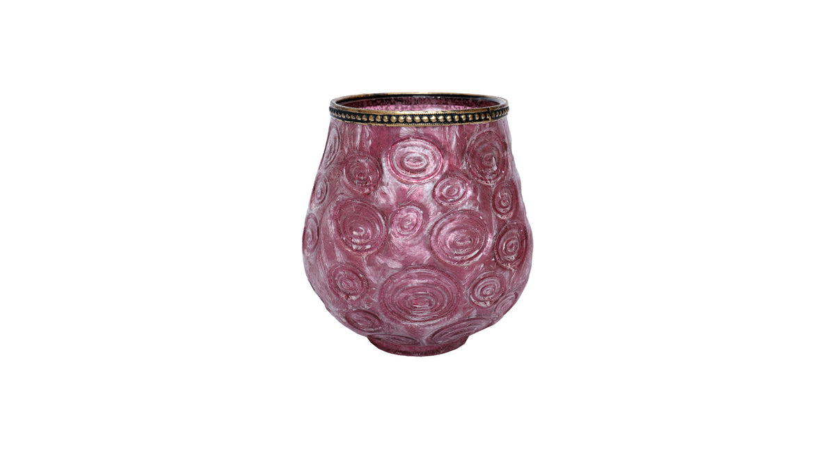 Tealight holder kaztal 14cm purple - glass