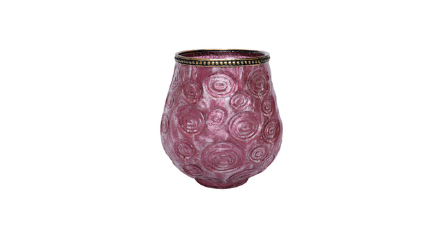 Tealight holder kaztal 14cm purple - glass