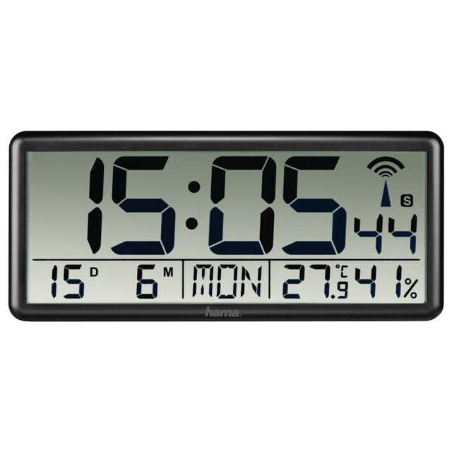 Zegar ścienny Hama - jumbo - sterowany radiem - czarny