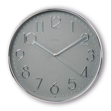 Hama wandklok corsica tikt niet 30 cm zilver grijs
