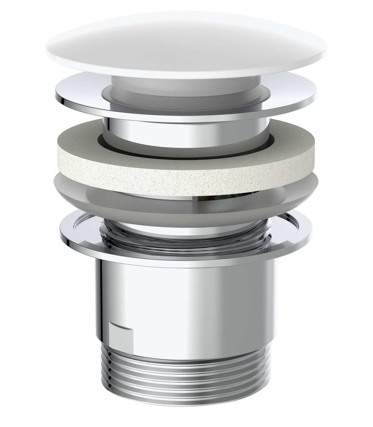 Odpady typu clic-clac firmy Schutte | z przelewem | 1 ¼" x 65 mm | biały - 98807410 98807410