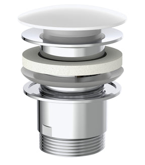 Odpady typu clic-clac firmy Schutte | z przelewem | 1 ¼" x 65 mm | biały - 98807410 98807410