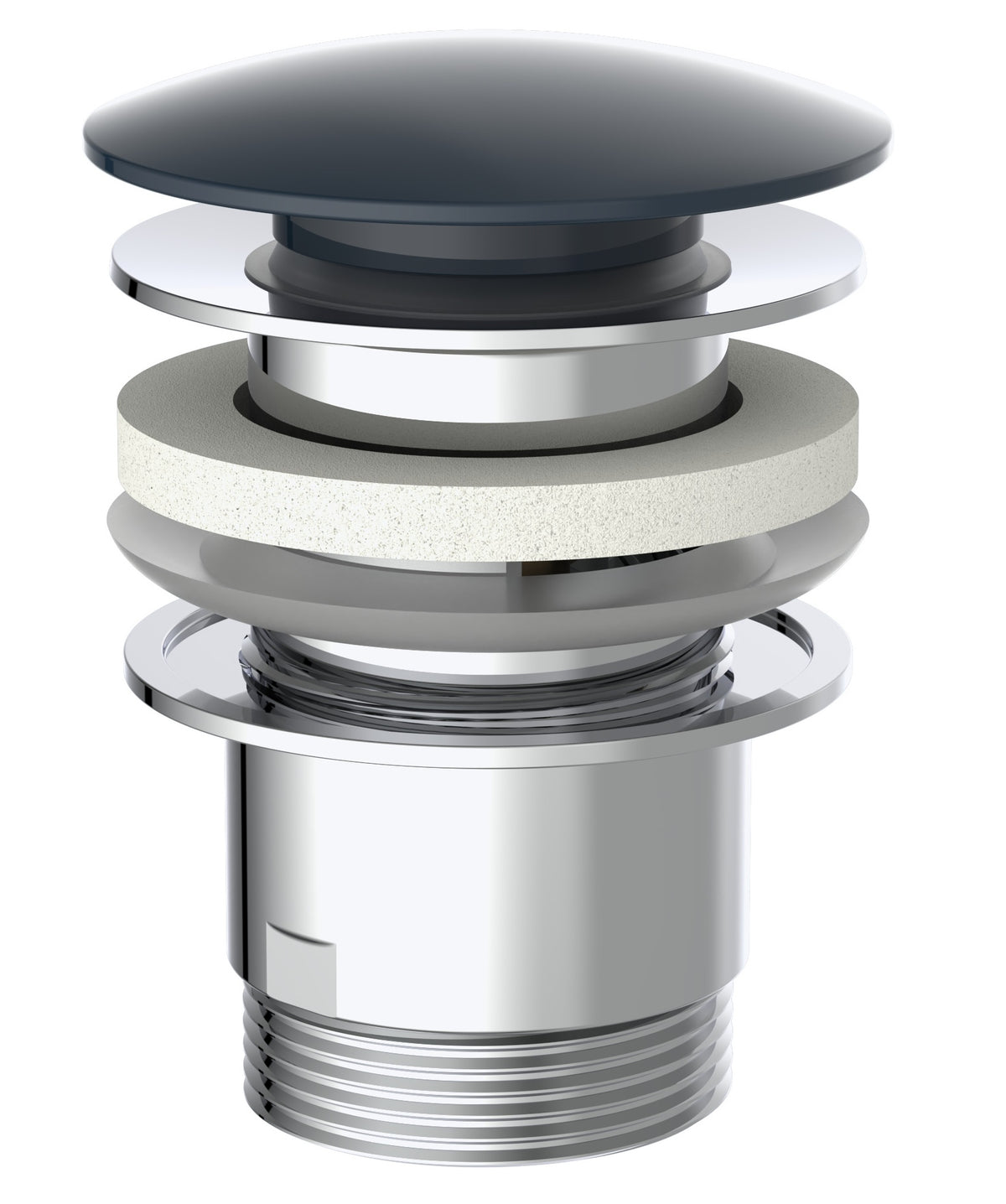Odpady typu clic-clac firmy Schutte | z przelewem | 1 ¼" x 65 mm | czarny matowy - 98807420 98807420