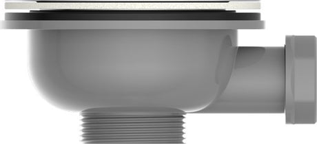 Zawór koszowy z tworzywa sztucznego Kirchhoff eco-save, szary, 1 1 2 et, misa zaworu i sitko ze stali nierdzewnej ø114 mm, z 1 przyłączem przelewowym - 98835349