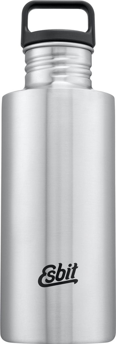 Butelka na wodę Esbit Sculptor - 750ml - srebrna - butelka do picia ze stali nierdzewnej - zakrętka z pętelką