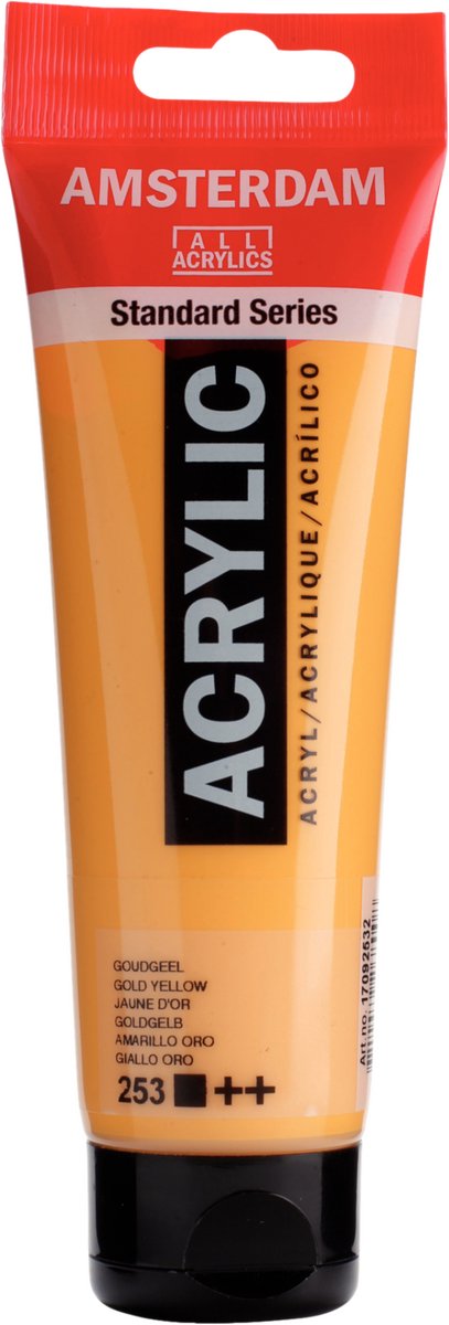 Tubka z farbą akrylową Amsterdam standard series 120 ml złotożółta 253