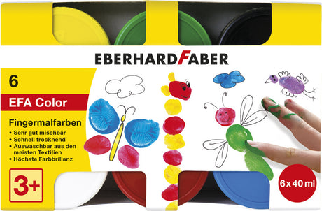Farba do palców Eberhard Faber - dla dzieci - 6 x 40ml - ef-578606