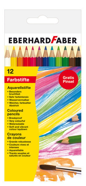 Eberhard faber ef-516012 ołówek akwarelowy kartonowe opakowanie 12 sztuk z pędzelkiem