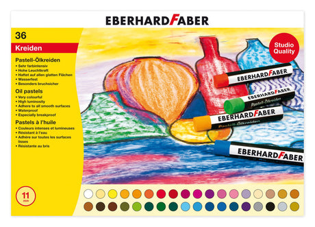 Kreda pastelowa olejna Eberhard Faber - kolor artystyczny - 36 sztuk - w pudełku do przechowywania - ef-522036
