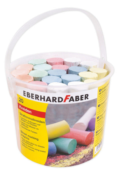 Kreda chodnikowa Eberhard faber - 20 sztuk - w wiadrze - różne - ef-526512