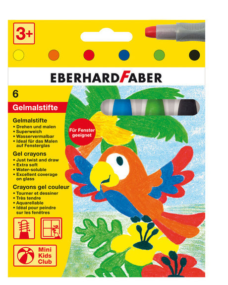 Kredki żelowe Eberhard faber ef-529006 6 kolorów w kartonowym opakowaniu