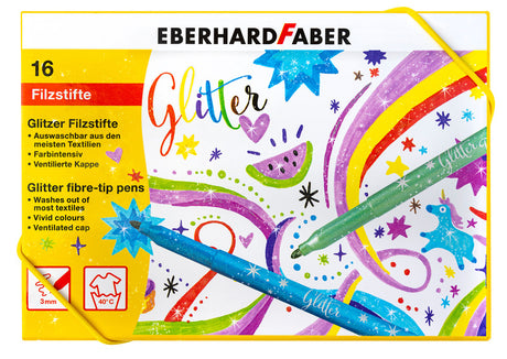 Flamastry Eberhard faber - brokat - pudełko 16 kolorów - zmywalne - ef-551016