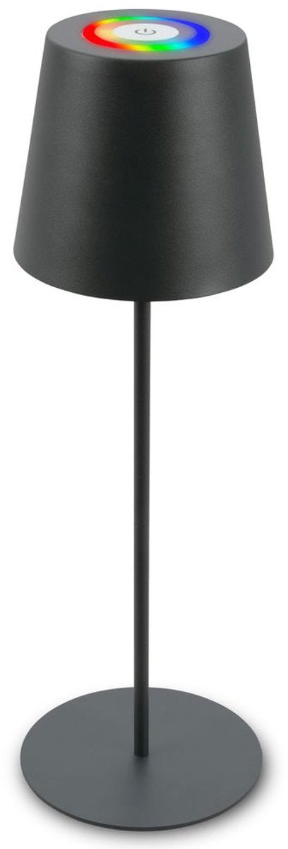 B.k.licht briloner - ładowalna lampa stołowa RGB - lampa bezprzewodowa - możliwość ściemniania dotykowego - do wewnątrz i na zewnątrz - regulacja wysokości - 36cm x 10,5 cm - antracyt