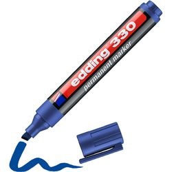Marker permanentny edding 330 niebieski, końcówka w kształcie dłuta 1-5 mm