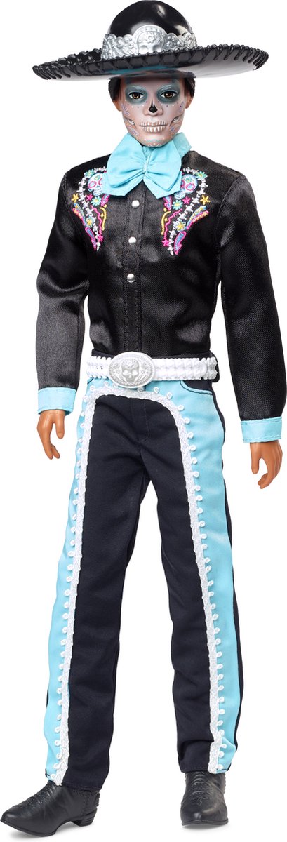Lalka Barbie ken día de muertos wielokolorowa