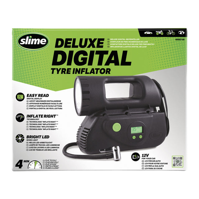 Cyfrowy kompresor do opon Slime Deluxe 12 V