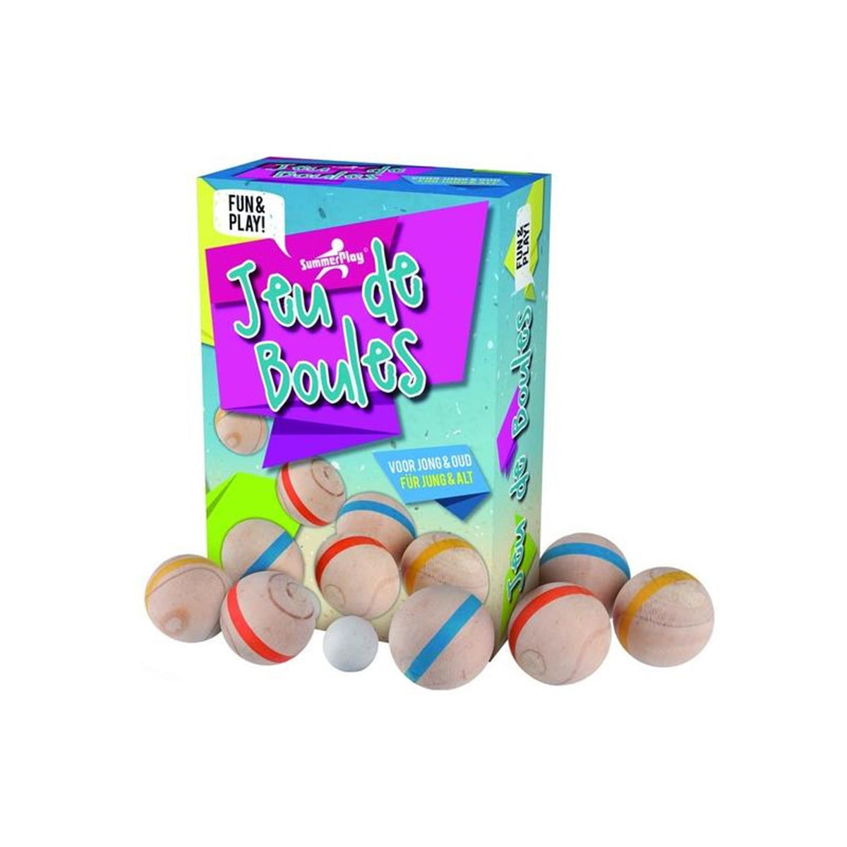 Summerplay jeu de boules drewniane, 6 piłek