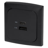 C-line Gniazdo ładowania USB z USB-A i USB-C - ECE R10 - czarne
