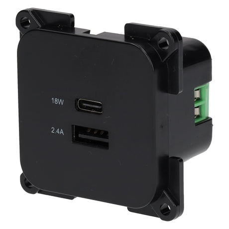 C-line Gniazdo ładowania USB z USB-A i USB-C - ECE R10 - czarne