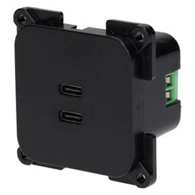 C-line 2x gniazdo ładowania USB-C czarne - pakowane