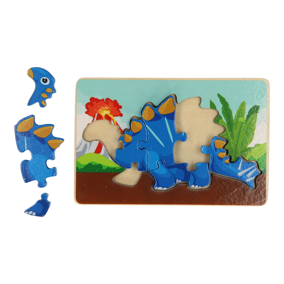 Drewniana układanka Dino, 7st.