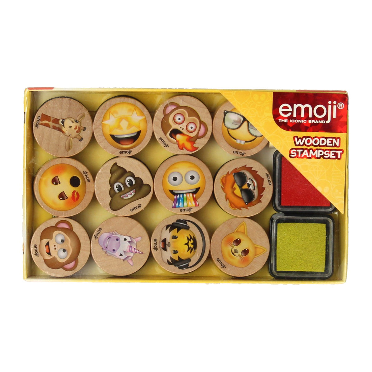 Zestaw znaczków drewnianych emoji