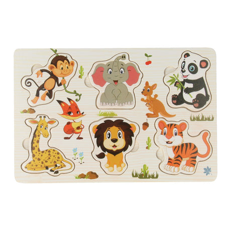Puzzle z motywem drewnianych klocków, 6 szt.