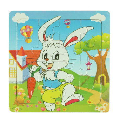 Drewniane puzzle zwierzątka, 16 szt.