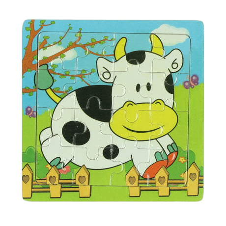 Drewniane puzzle zwierzątka, 16 szt.