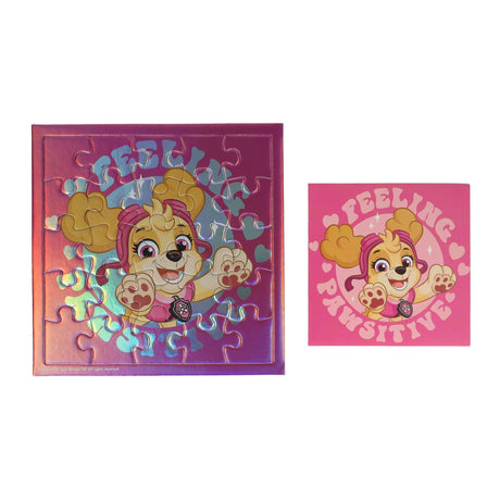 Puzzle Psi Patrol, różowa kartka i koperta
