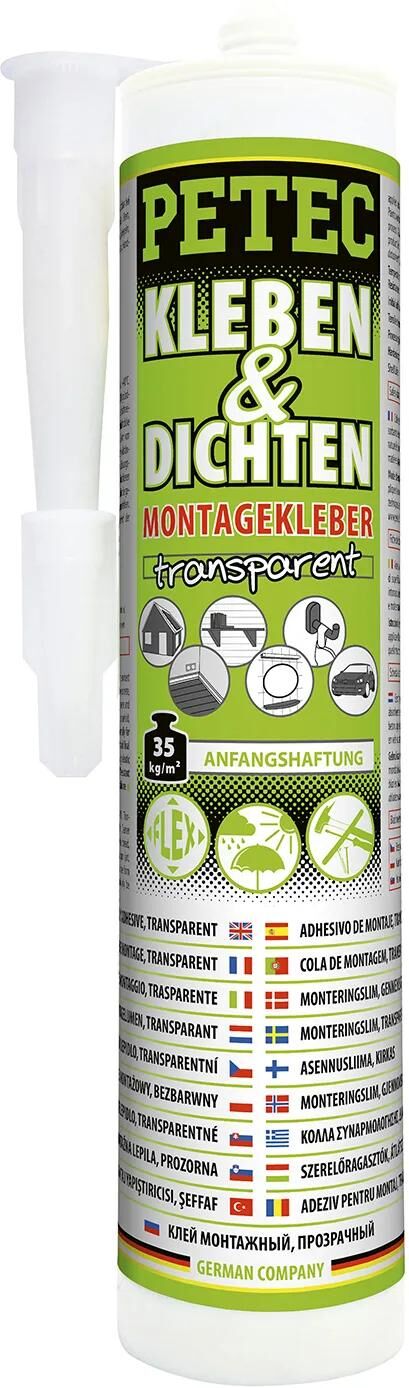 Klej montażowy Petec Kleben uszczelniający Klej montażowy 290ml przezroczysty